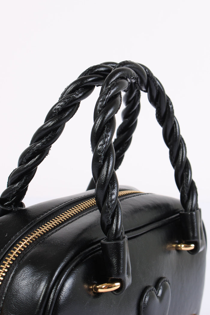 Bauletto Manico Intreccio Nero-4