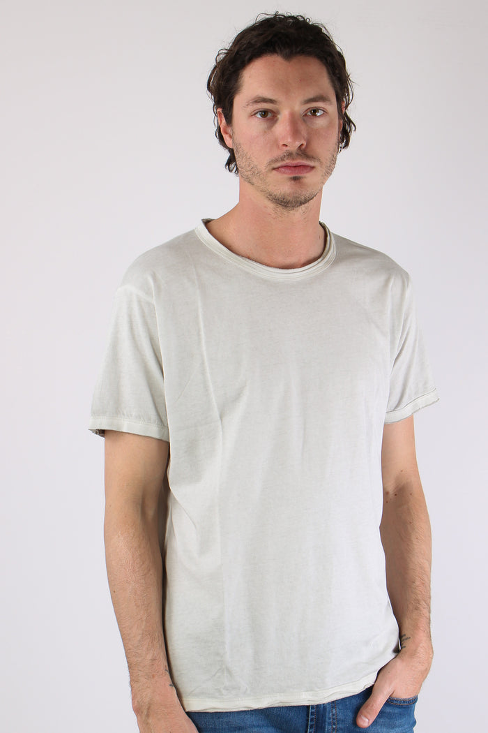 T-shirt Cotone Taglio Vivo Grey Faded-6