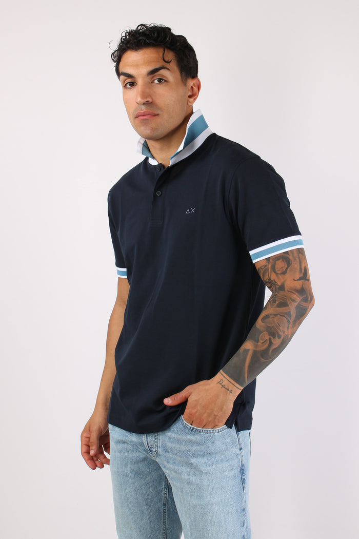 Polo Collo Bicolor Blue Navy-3