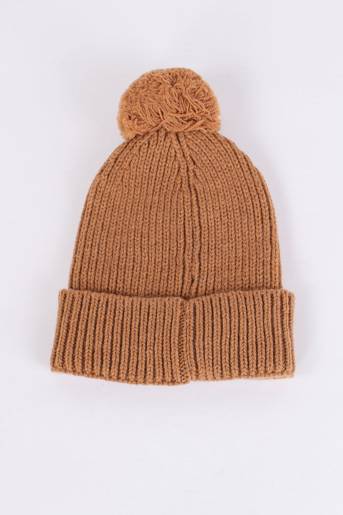 Cuffia Orsetto Pon Pon Camel-3