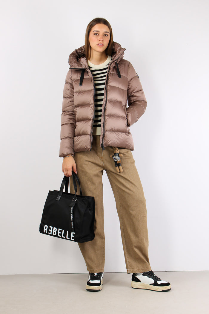 Piumino Nylon Cangiante Taupe-5