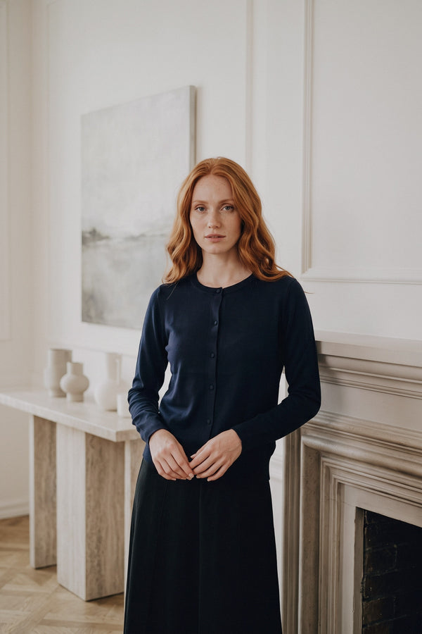 Cardigan Viscosa Blu