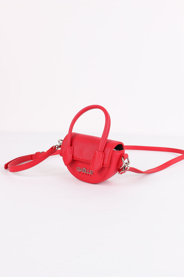 Mini Borsa Tonda 1 Manico Rosso-2