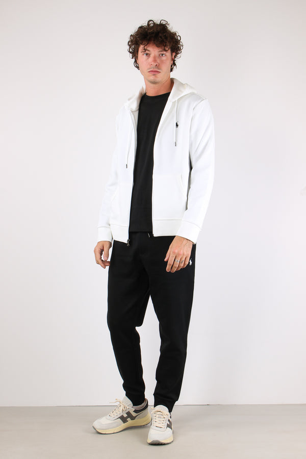 Felpa Zip Cappuccio White-2