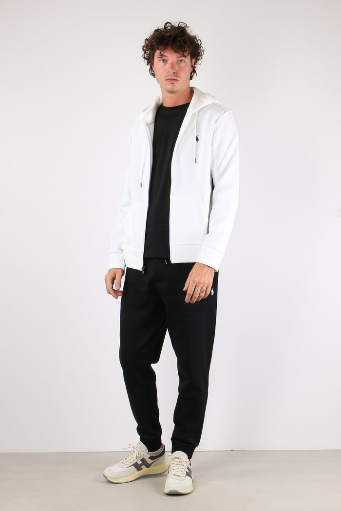 Felpa Zip Cappuccio White-2