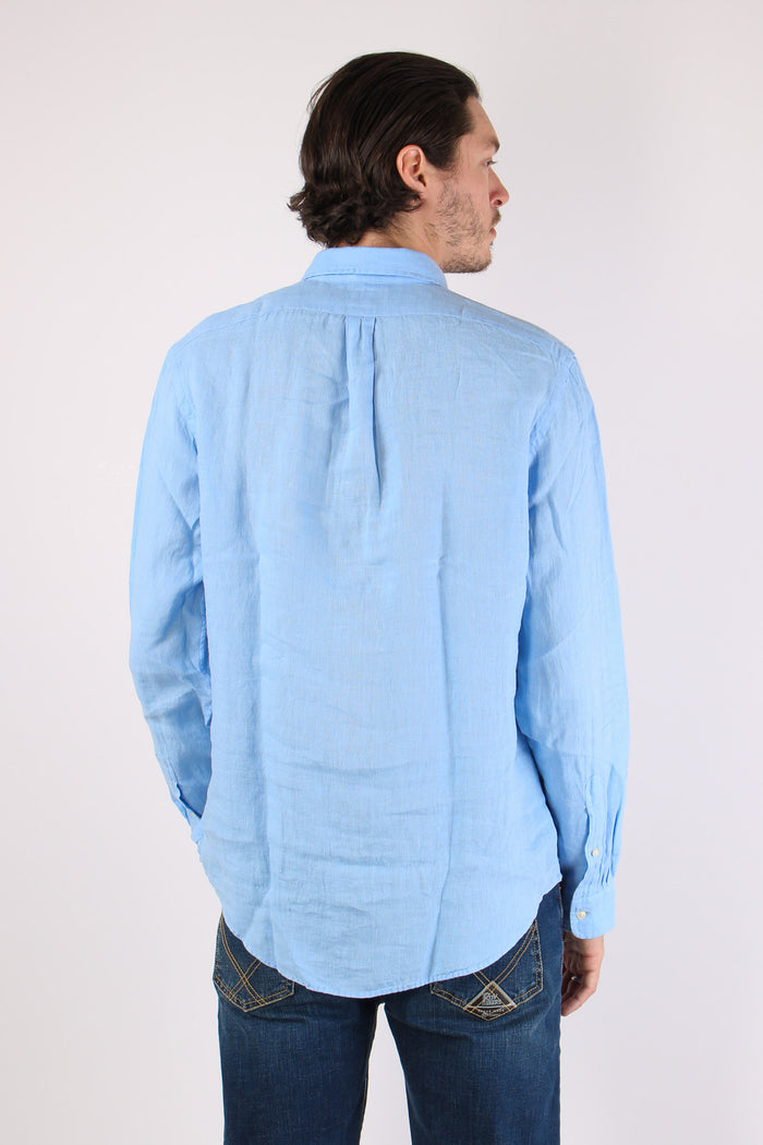 Camicia Lino Slim Fit Austin Blue-5