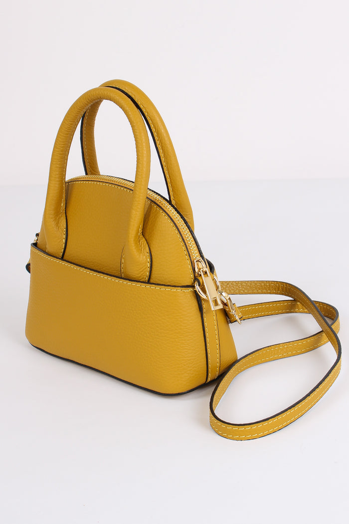 Borsa 100% Pelle Made In Italy Giallo-4