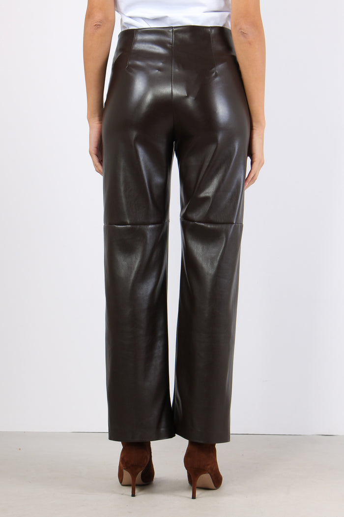 Pantalone Dritto Ecopelle Moro-3