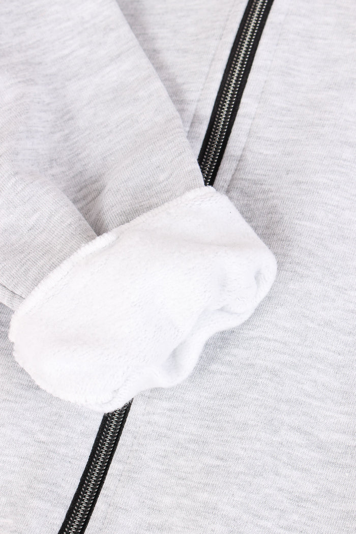 Felpa Cappuccio Zip Grigio-6