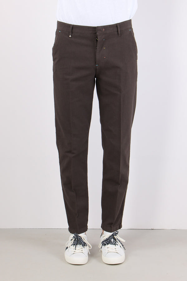 Pantalone Chino Misto Lino Caffe-2