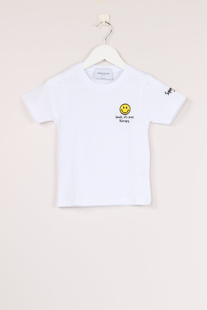 T-shirt Ricamo Smile White