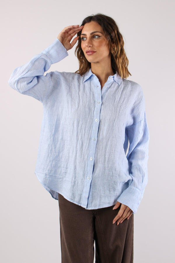 Camicia Lino Retro Fiocchi Azzurro-2