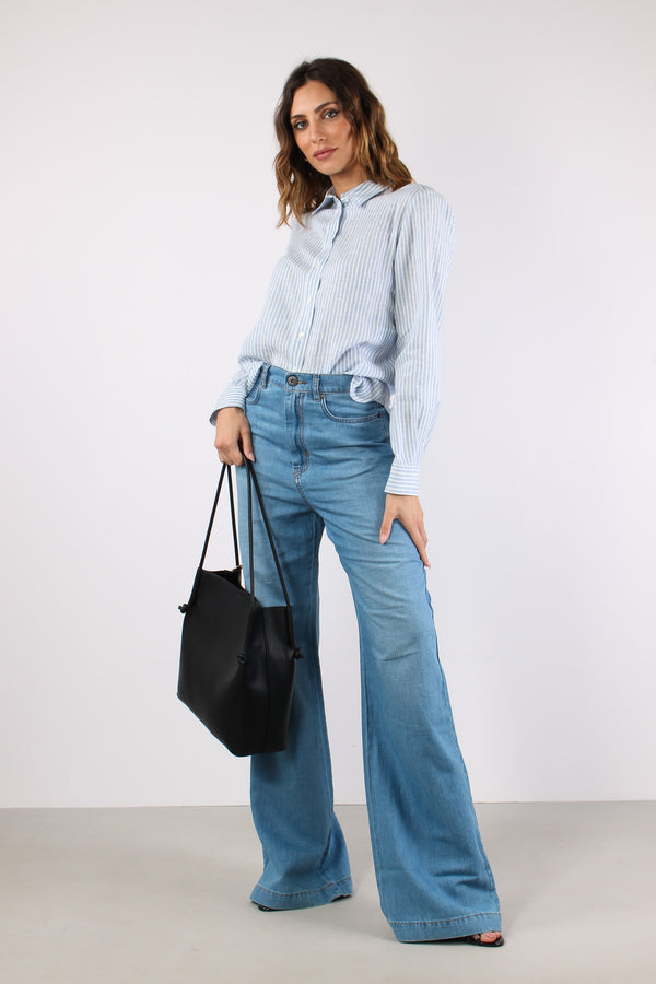 Giurato Camicia Lino Riga Off White