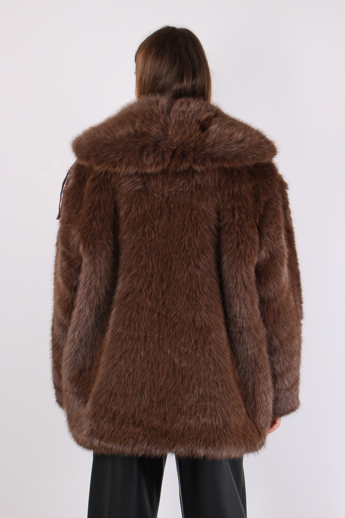 Ecopelliccia Lunga Manica 3/a Brown-4