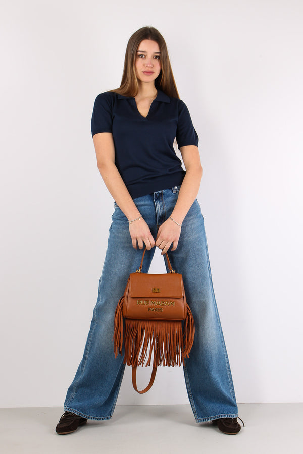 Polo Scavo V Viscosa Blu