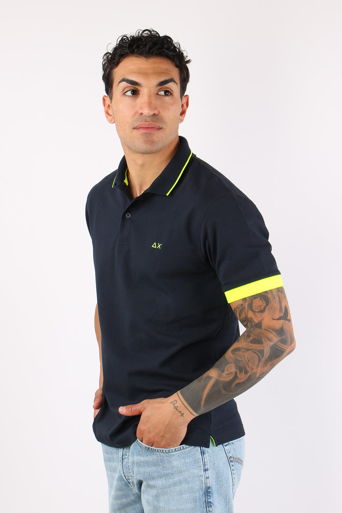 Polo Colletto Filo Navy Blue-2