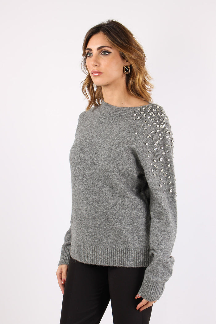 Maglia Scollo Barchetta Grigio-5