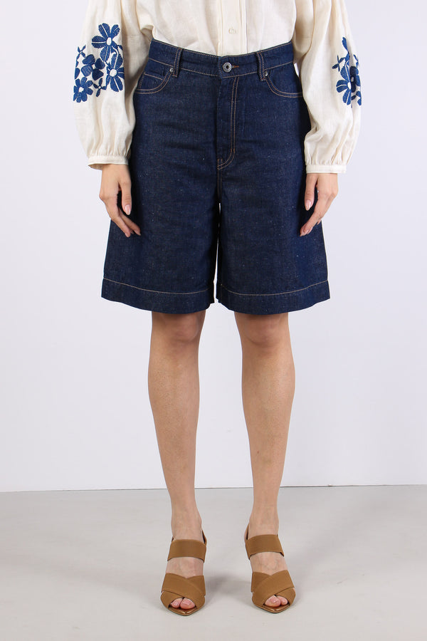 Ozono Bermuda Bull Denim Scuro-2
