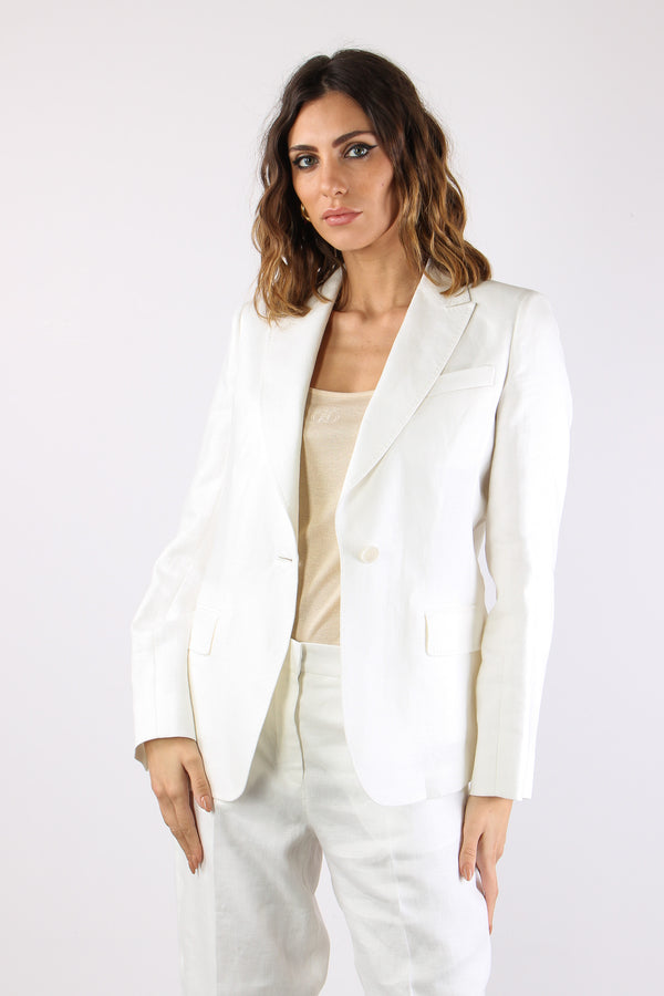Nalut Giacca 1 Bottone Lino Off White-2