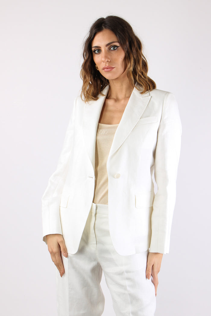 Nalut Giacca 1 Bottone Lino Off White-2
