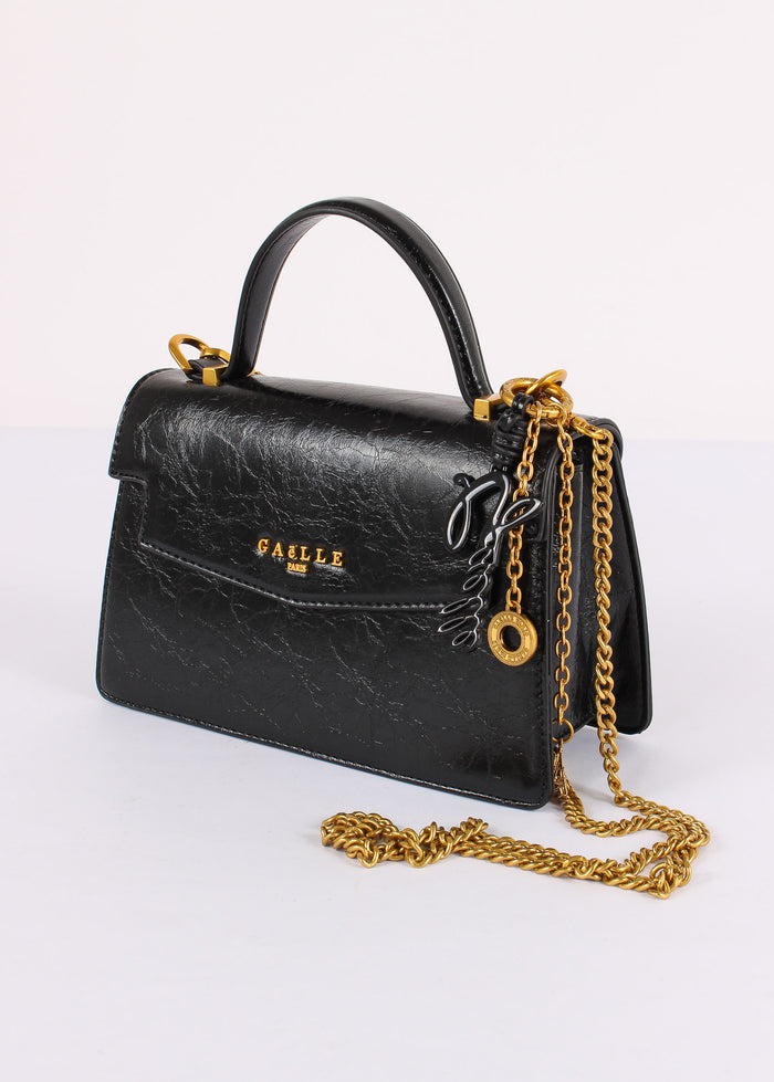 Mini Bag Effetto Marmorizzato Nero-5