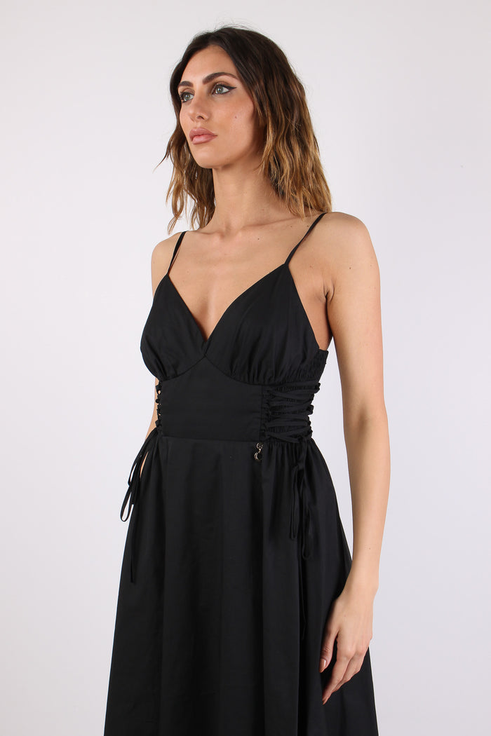 Messy Abito Lungo Punto Smok Black-6