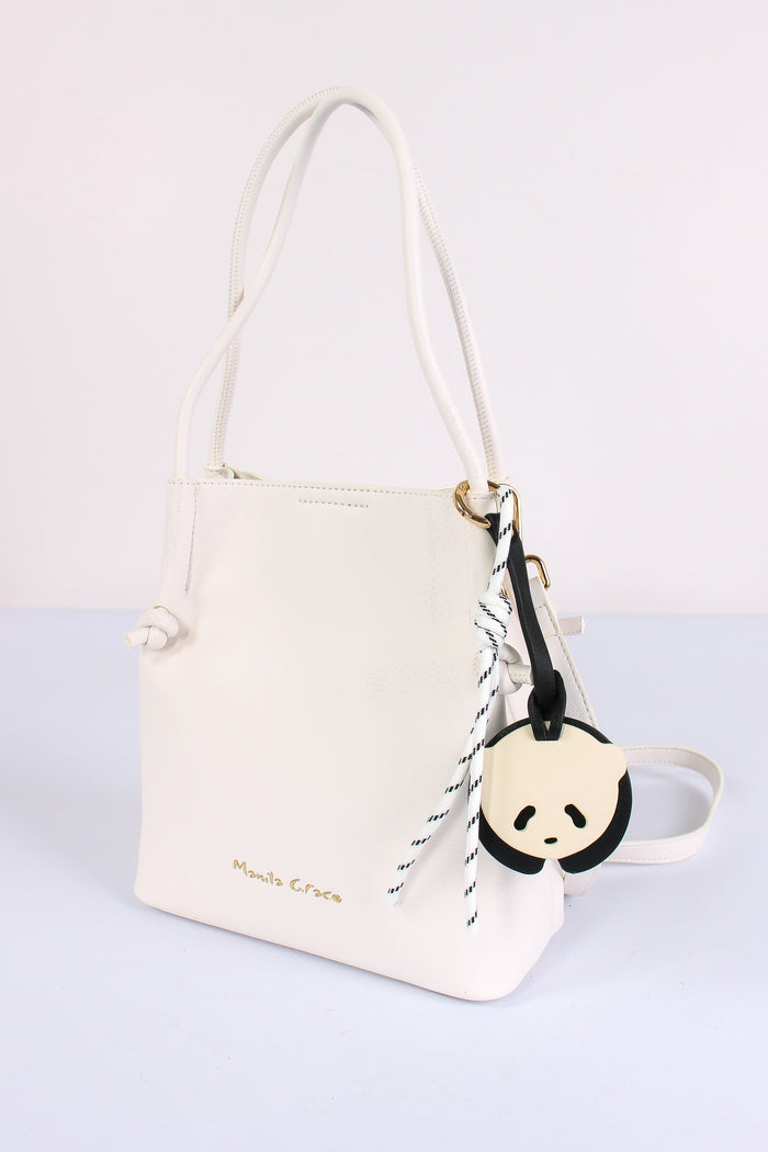 Tote Bag Mini Manici Sottili Bianco Ottico-6