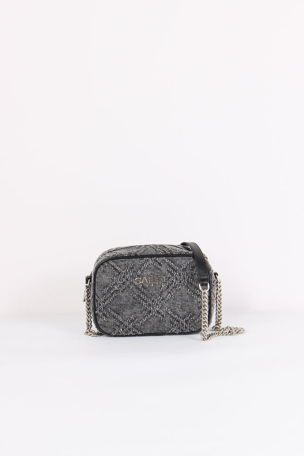 Camera Bag Denim Sfrangiato Nero