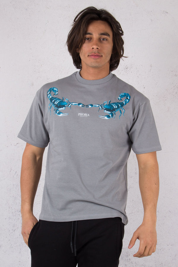 T-shirt Stampa Scorpione Grey/blue