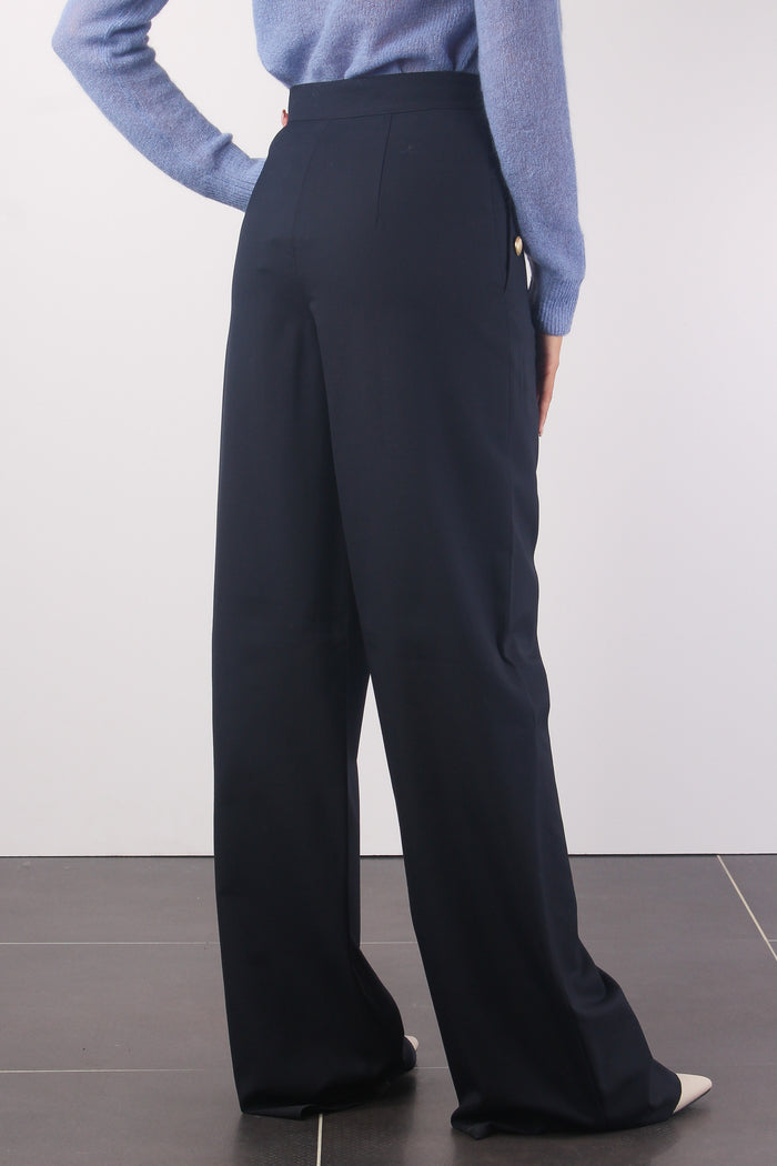 Cammeo Pantalone Palazzo Bot Blu-5