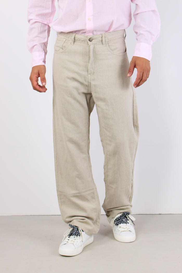 Pantalone Wide Fit Sabbia-2