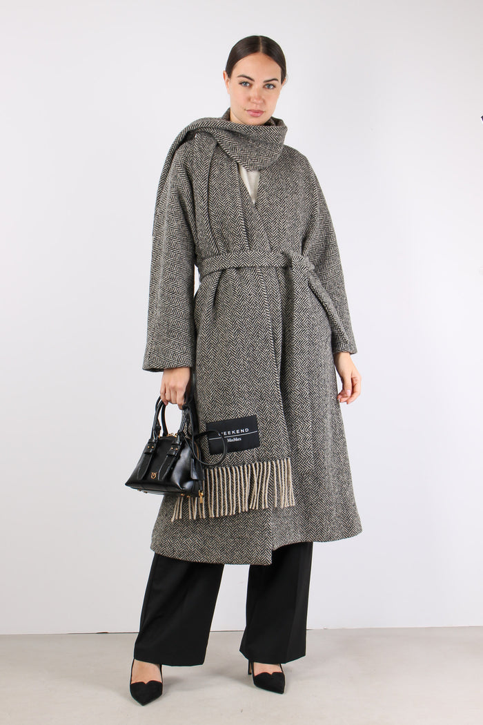 Zenica Cappotto Spinato Cintur Nero/cacha-5