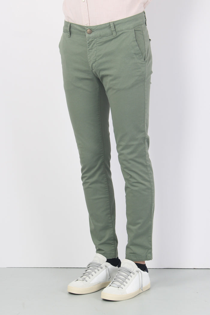 Pantalone Chino Slim Verde Militare-4