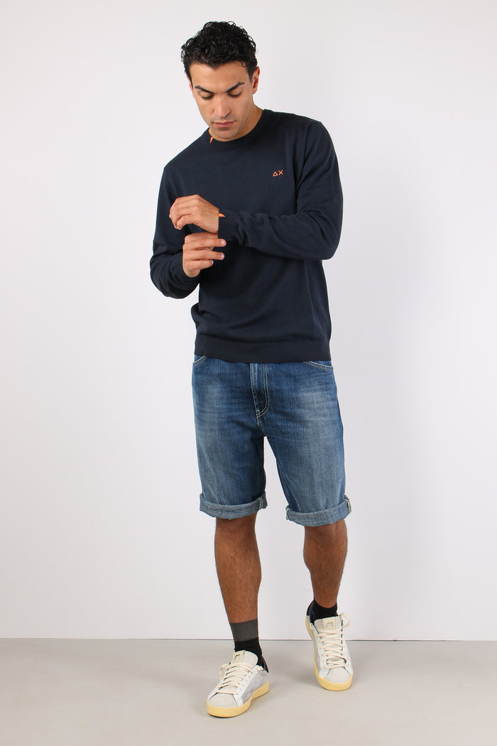 Maglia Basica Cotone Navy Blue-3