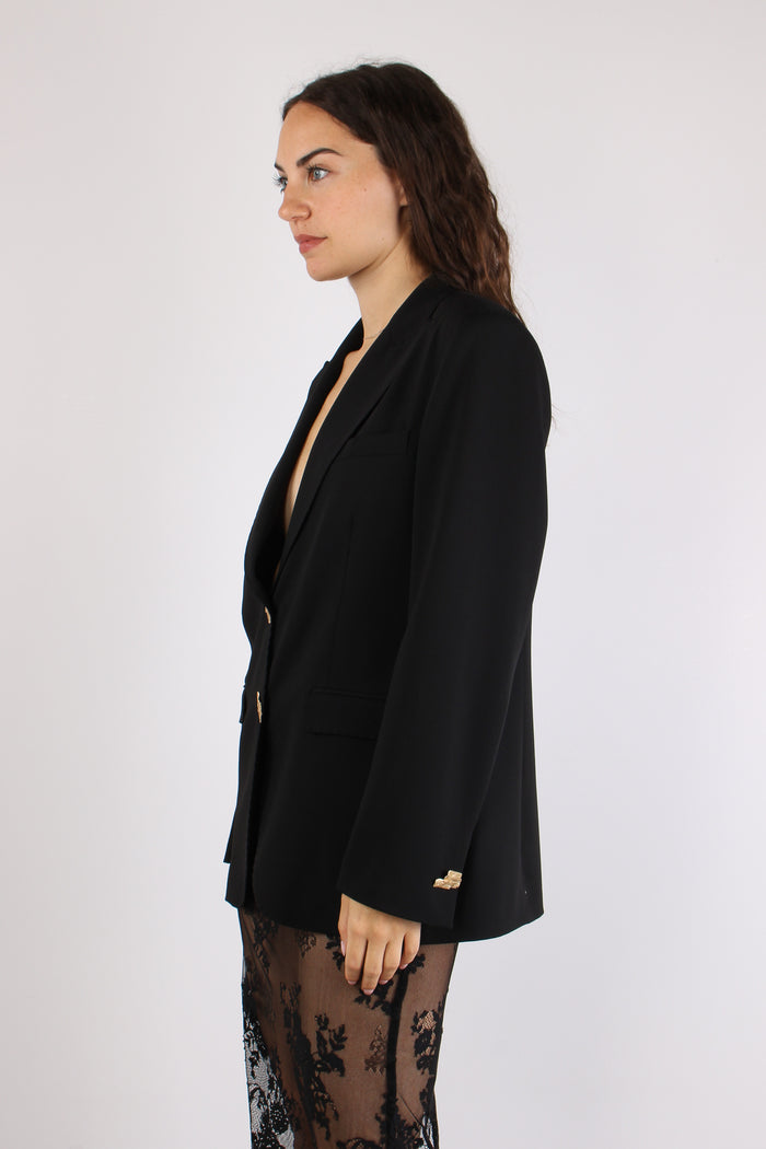 Giacca Over Visco Lana Black-2