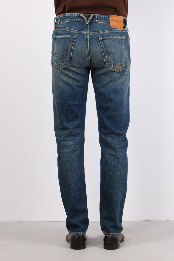 Denim Micro Rotture Slavato Denim Medio-5