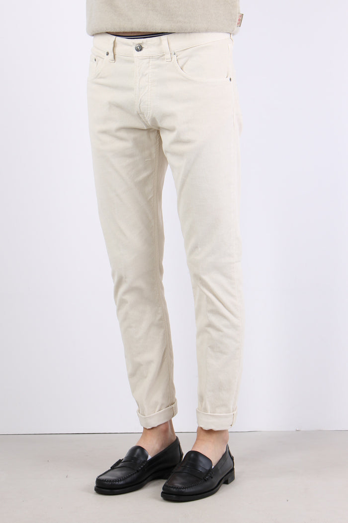 Icon Pantalone Velluto Milleri Panna-3