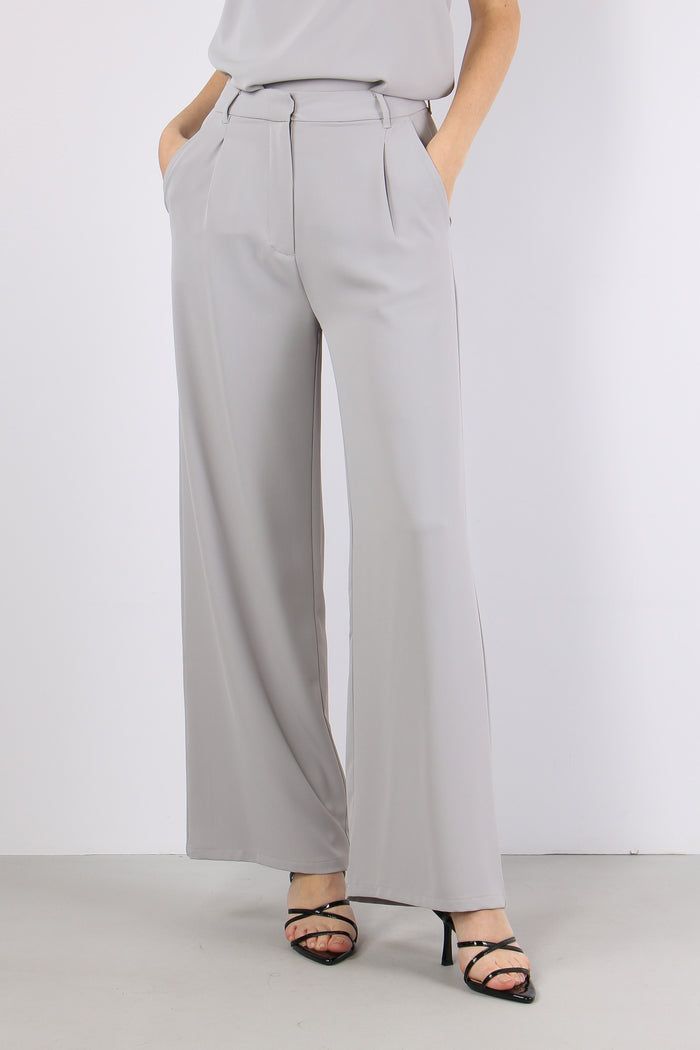 Pantalone Viscosa Tasche Grigio-2