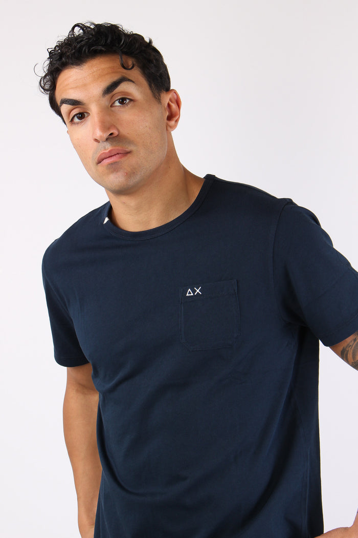 T-shirt Cotone Taschino Avio-7