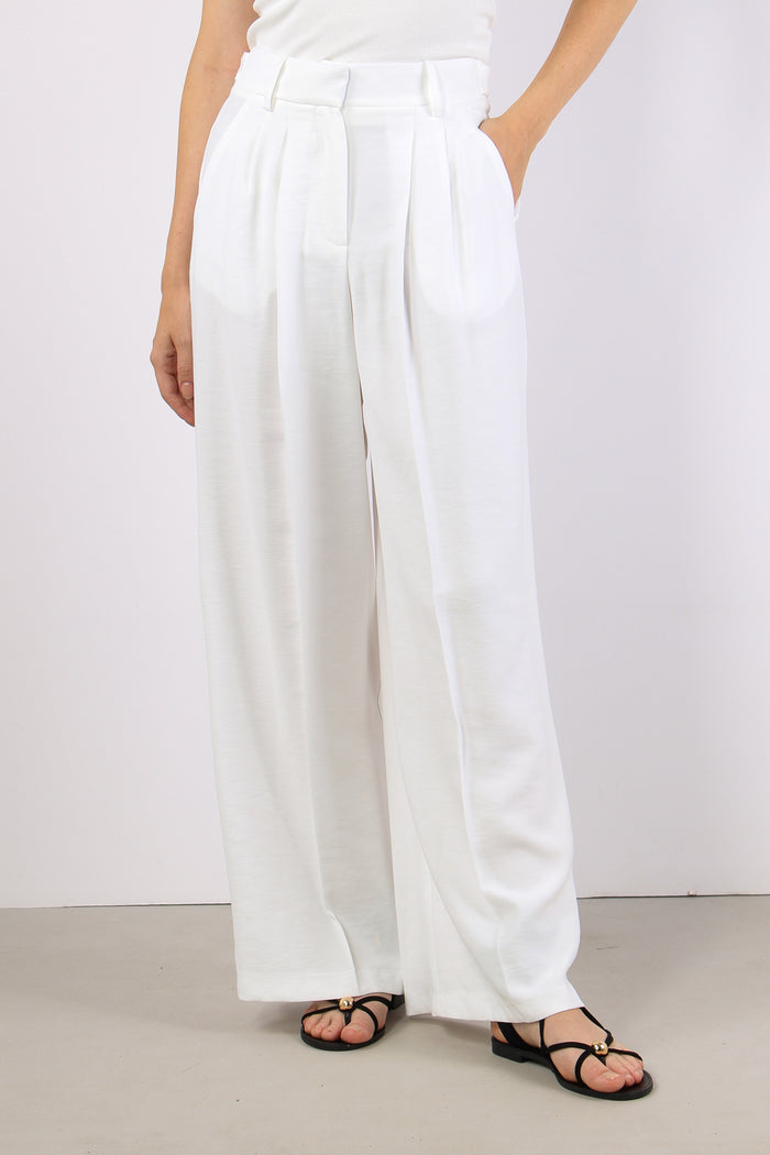 Pantalone Palazzo Bottoni Panna-2