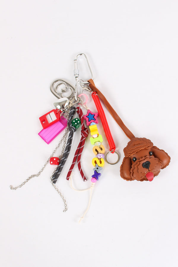 Portachiave Charms Cane Cuoio