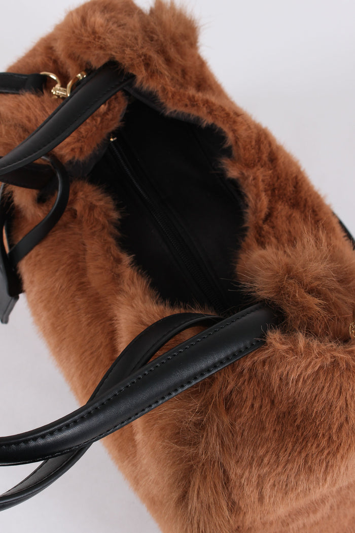 Smeraldo Maxi Shopping Ecopelliccia Cannella/nero-5