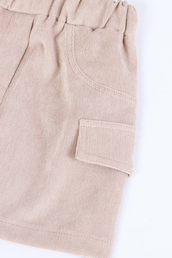 Gonna Velluto Liscio Beige-4