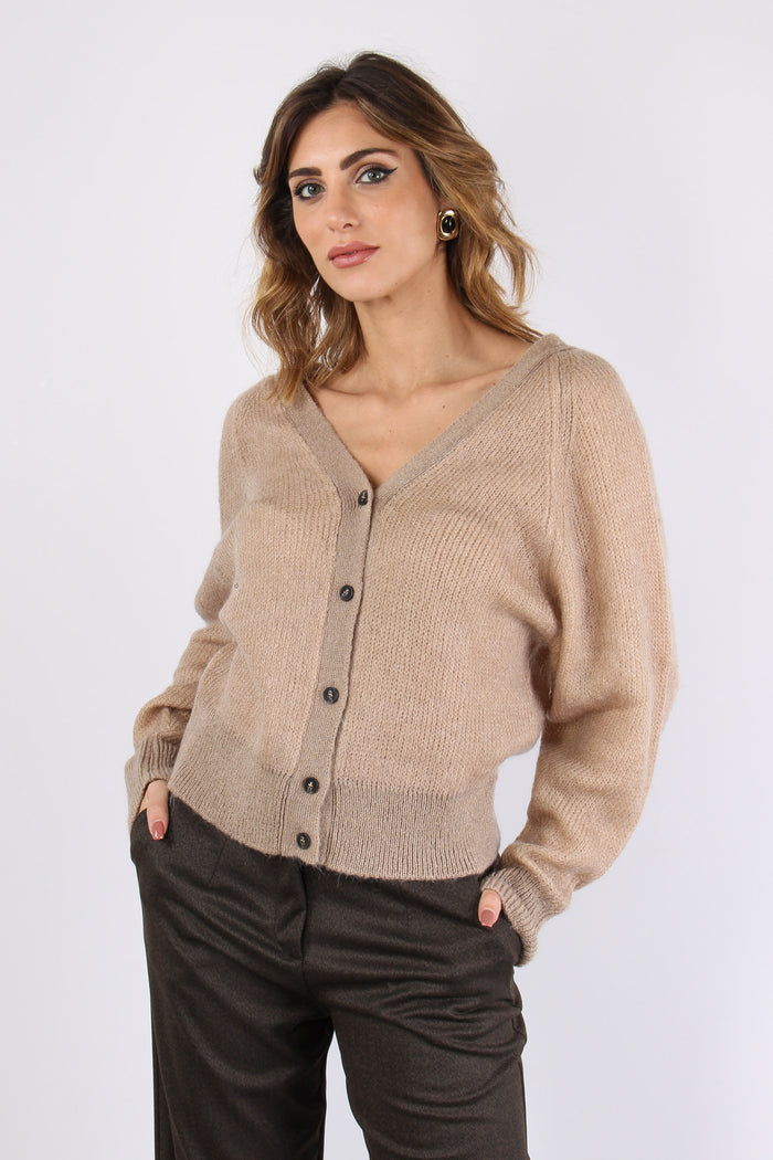 Cardigan Bottoni Schiena Cristal Grey-2