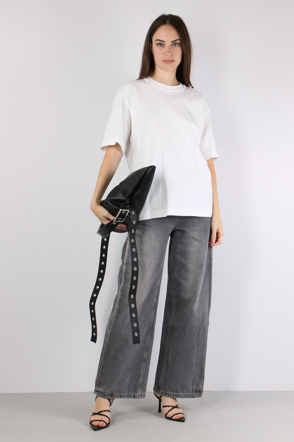 T-shirt Over Fiocco Dietro Bianco