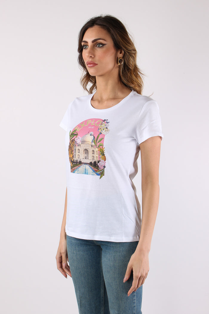 T-shirt Slim Fantasia Bianco/explore-6