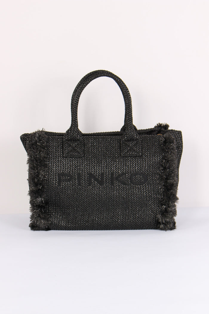 Shopping Beach Rafia Nero