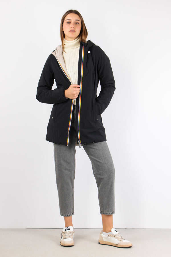 Giubbotto Lungo Reversibile Black/beige