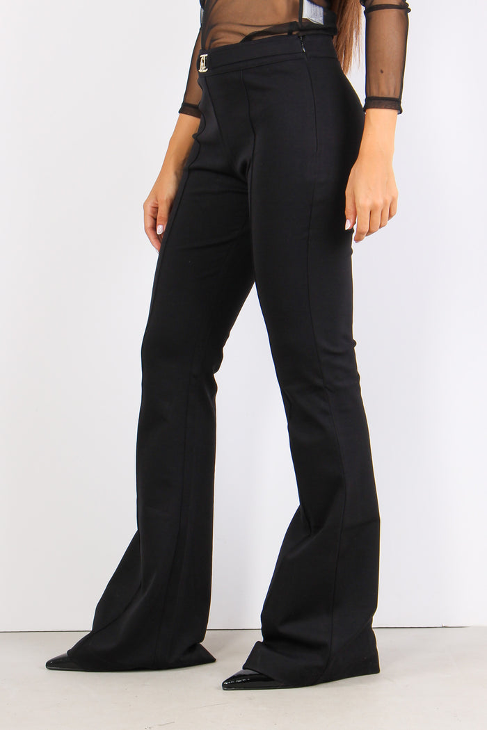 Pantalone Zampa Logo Cinturino Nero-4