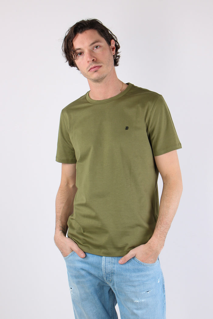 T-shirt Logo Cotone Verde Militare-2